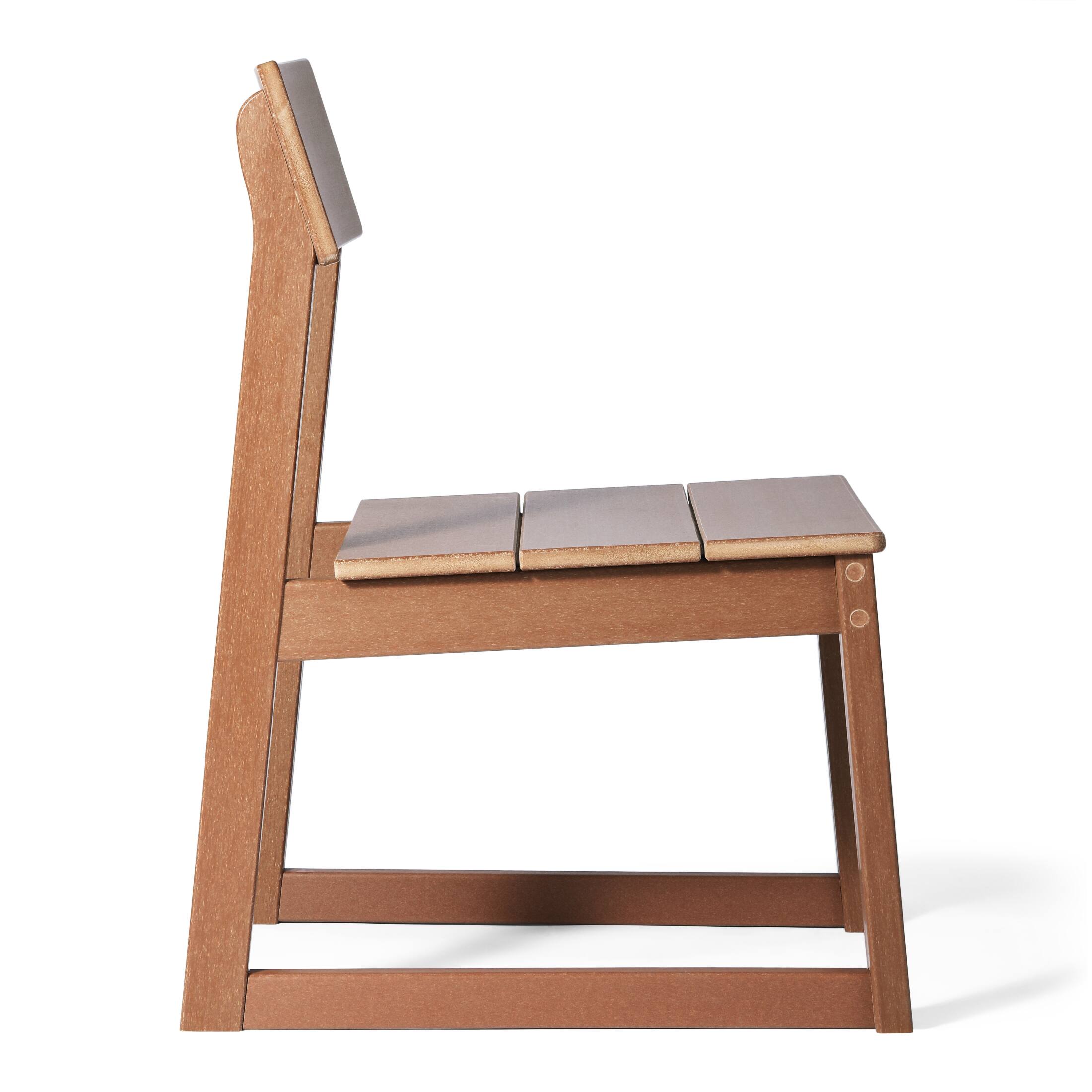 Back. WestinTrends - WestinTrends Paloma Modern HDPE Outdoor Armless Patio Dining Chairs (Set of 2) - Teak.