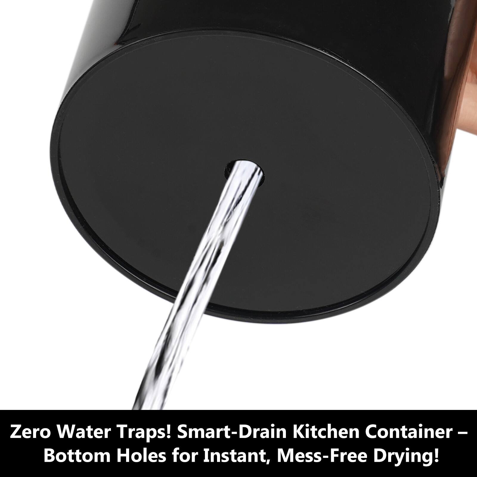 Zero Water Traps! Smart-Drain Kitchen Container – Bottom Holes for Instant, Mess-Free Drying!