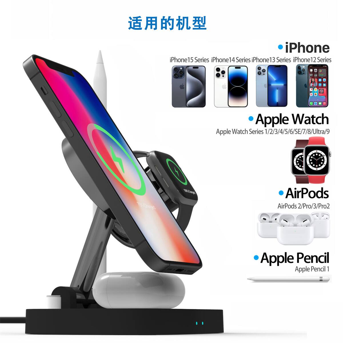 iPhone 15 Series  
iPhone 14 Series  
iPhone 13 Series  
iPhone 12 Series  

Apple Watch  
Apple Watch Series 1/2/3/4/5/6/SE/7/8/Ultra/9  

AirPods  
AirPods 2/Pro/3/Pro2  

Apple Pencil  
Apple Pencil 1