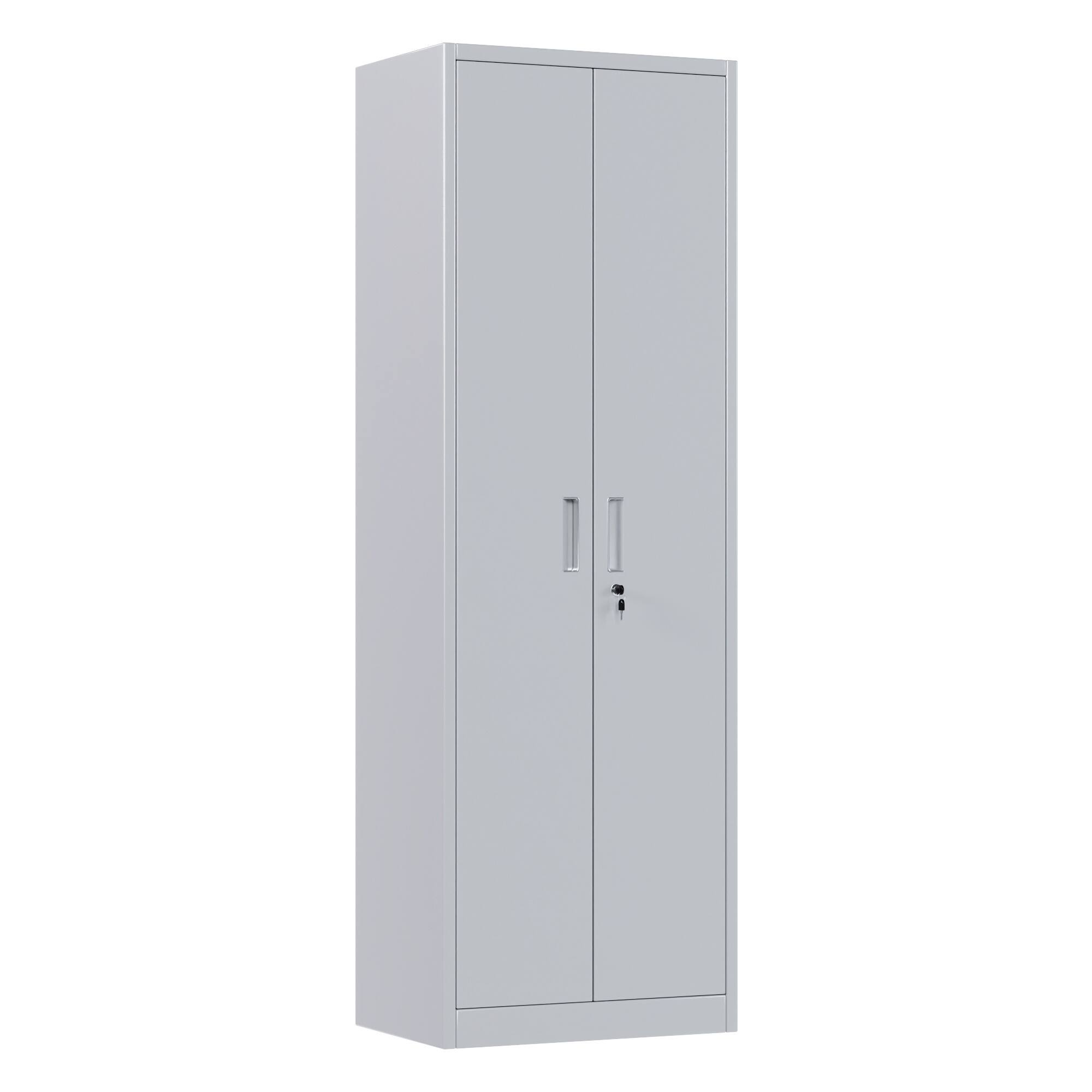 Alt View 2. Boyel Living - Steel Storage Cabinet with Locking Doors and Adjustable Shelves, 23.6 in. W x 70.9 in. H - Grey.