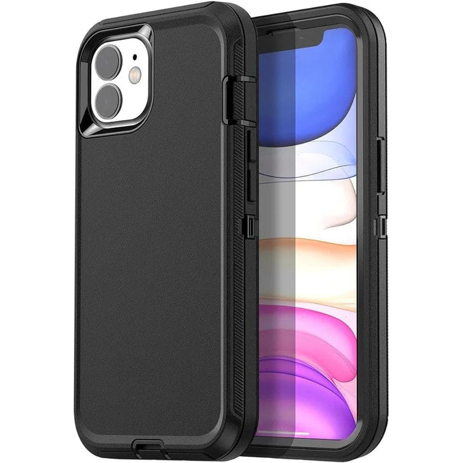Front. Entronix - Entronix Heavy Duty Triple-Layer Case for iPhone 11 - Ultimate Protection - Black.