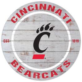 Jardine - Cincinnati Bearcats 20'' x 20'' Indoor/Outdoor Weathered Circle Sign - White