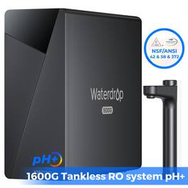Waterdrop - X16-Alkaline Reverse Osmosis Water Filter, NSF/ANSI 42&58&372 Certified - Black
