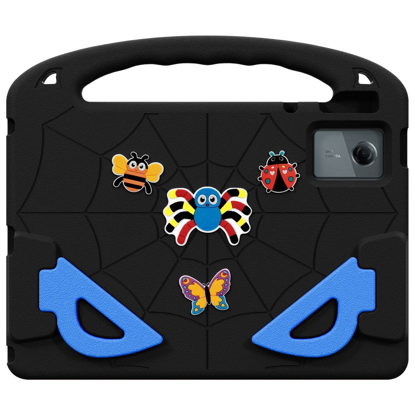 Left. UUCOVER - Kids Case for Lenovo Idea Tab 11 inch (TB336) 2025 / Lenovo K11 Gen 2,Shockproof EVA Case Handle Kickstand Cover - Black/Blue.