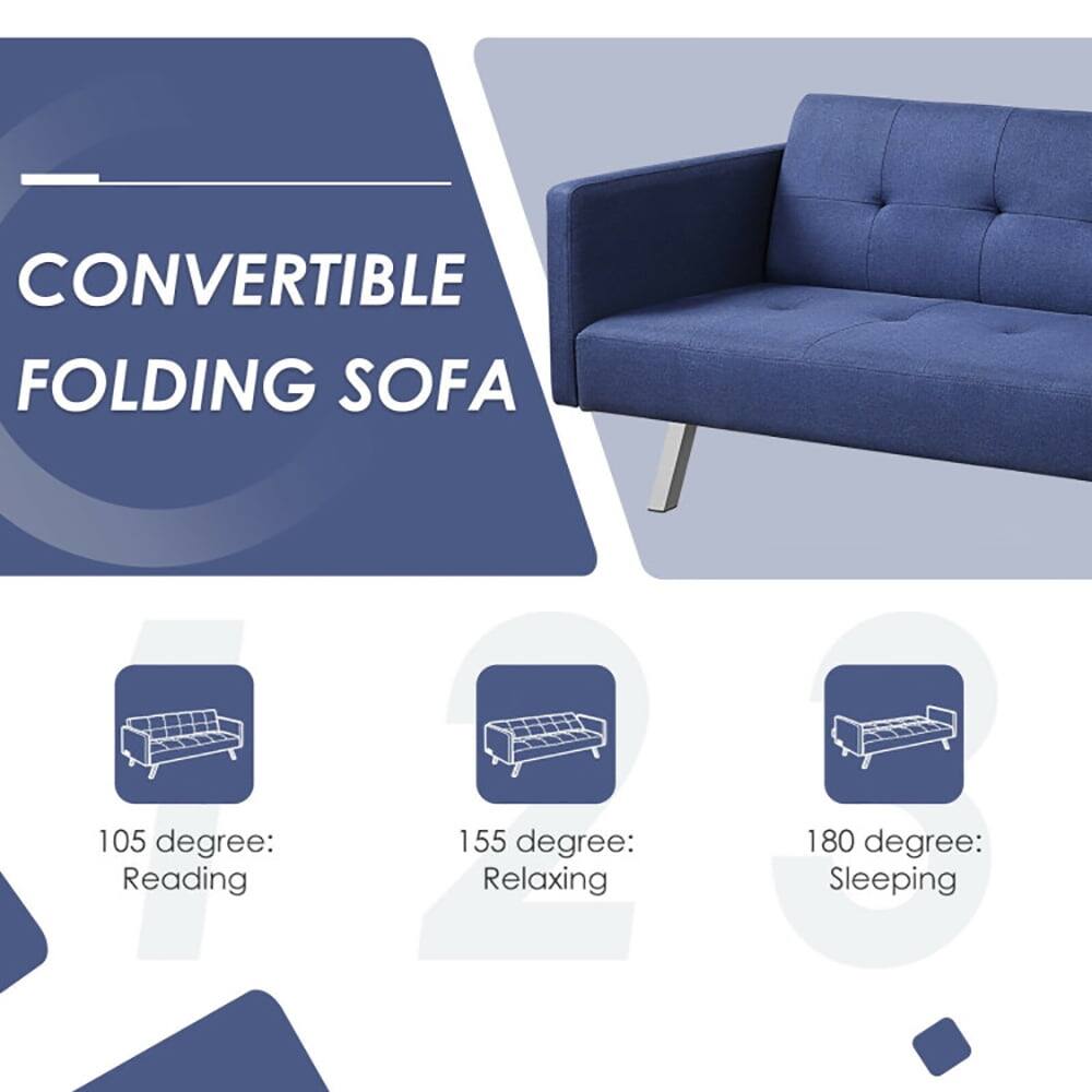 CONVERTIBLE FOLDING SOFA

105 degree: Reading  
155 degree: Relaxing  
180 degree: Sleeping