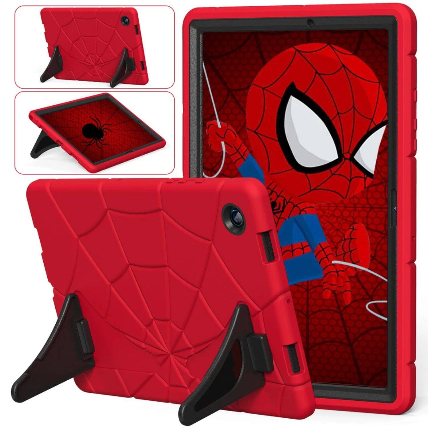 Front. Home Collection - Kids Shockproof Stand Case for iPad A16 11th Gen 11" (2025) – Rugged Cartoon Protective Cover - Red-Black.