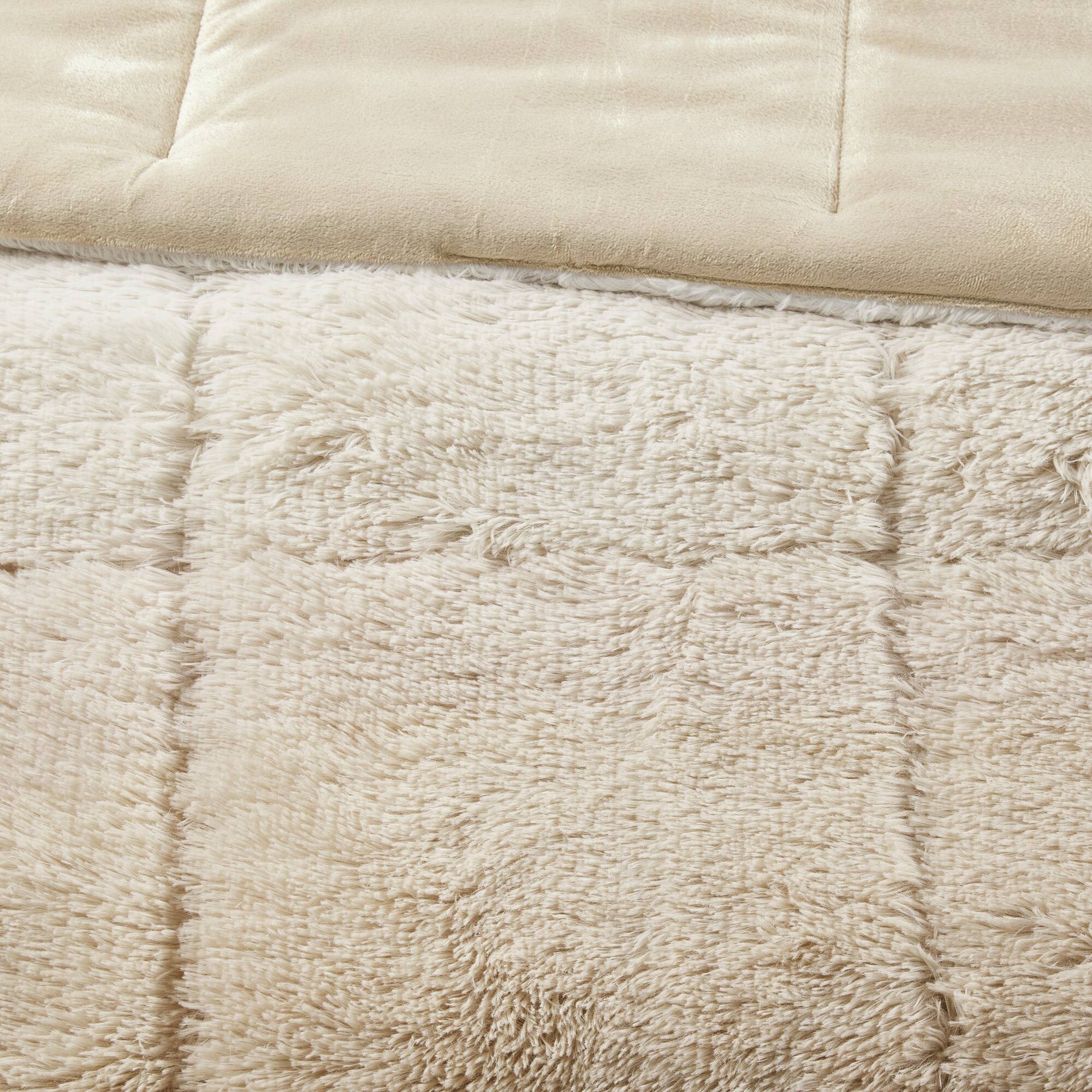 Alt View 5. Gracie Mills - Gracie Mills Ethel Faux Fur Ombre Shag Comforter Set - Natural.