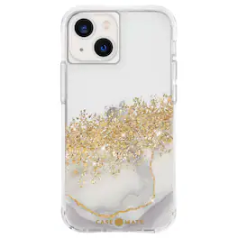 Case-Mate - Karat Marble Hardshell case w/ Antimicrobial for iPhone 13 mini - Gold