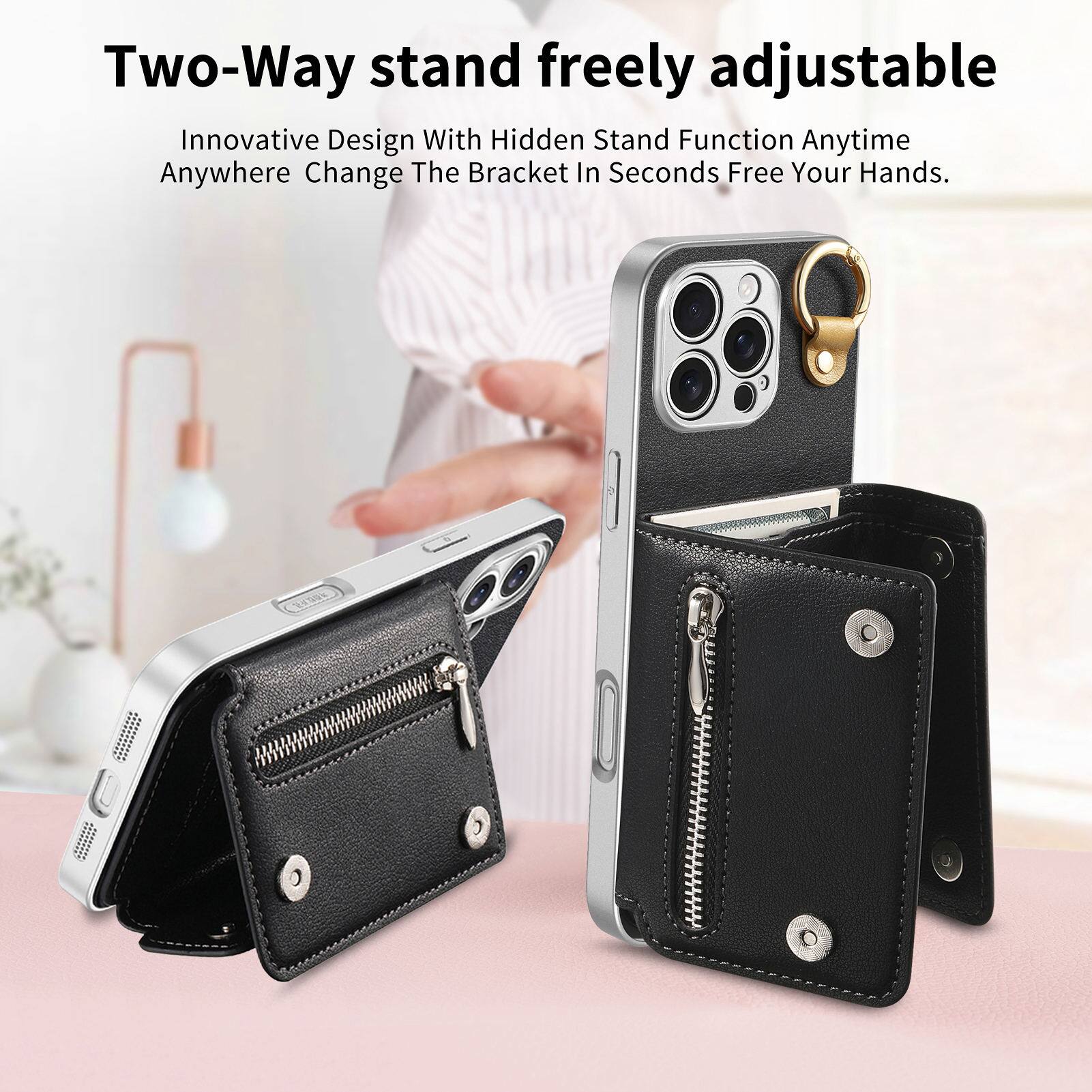 Two-Way stand freely adjustable  
Innovative Design With Hidden Stand Function Anytime Anywhere Change The Bracket In Seconds Free Your Hands.