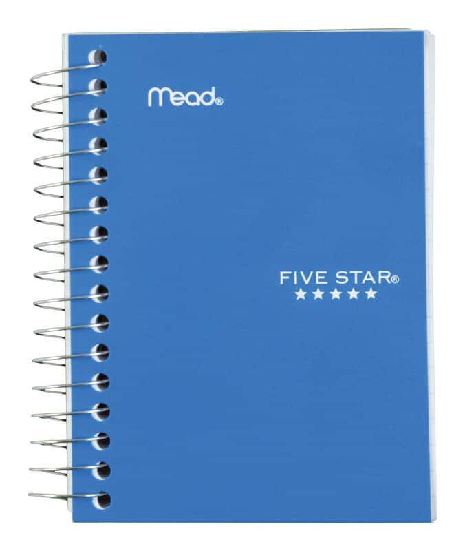 Mead - 3-1/2 in. W X 5-1/2 in. L College Ruled Spiral Assorted Notebook