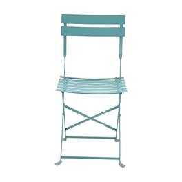 Carolina Chair & Table - Bistro Folding Outdoor Chair Set - Set of 2 - Teal - Blue