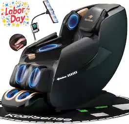 KoziSense - KZ-A18 Massage Chair Full Body,Zero Gravity SL-Track Shiatsu,Back Heat,Voice Control,Body Scan,Legrest Extension - Black