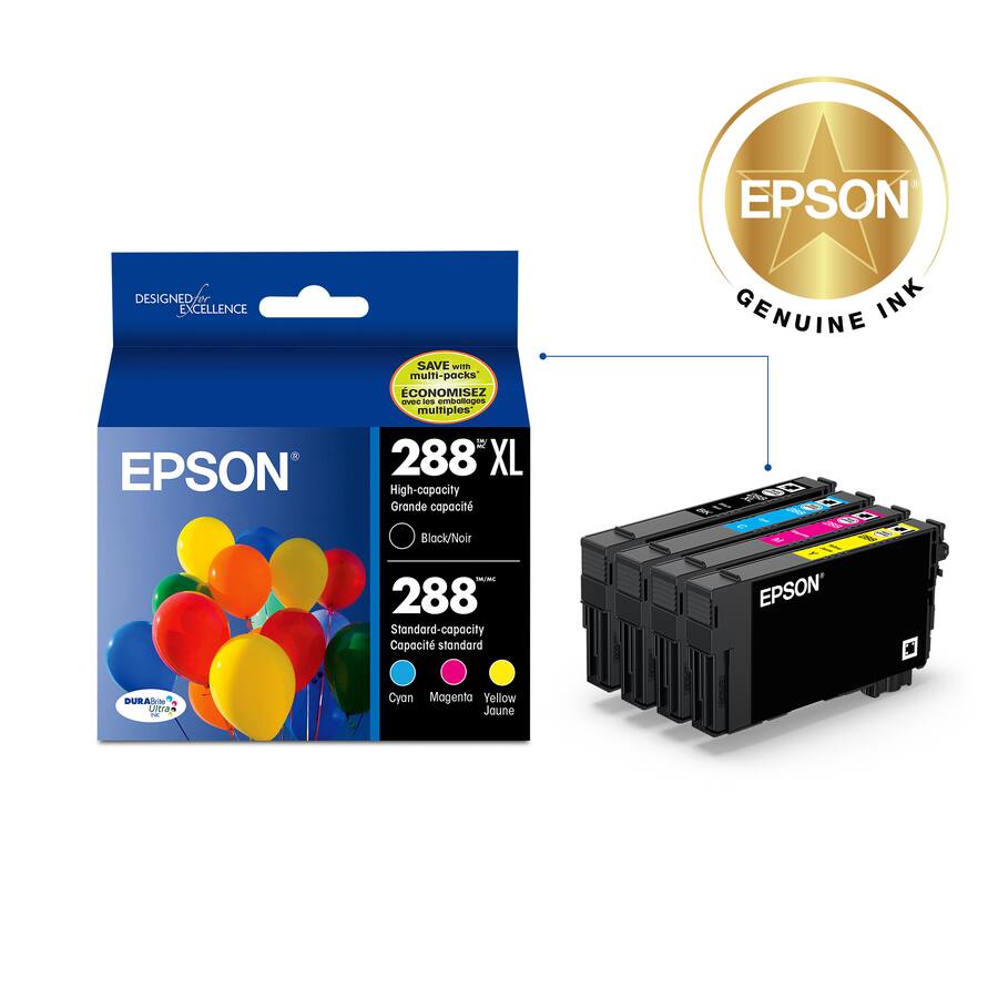 Epson 288 288XL 4 Pack Ink Cartridges High Capacity And Standard epson-288-288xl-4-pack-ink-cartridges-high-capacity-and-standard