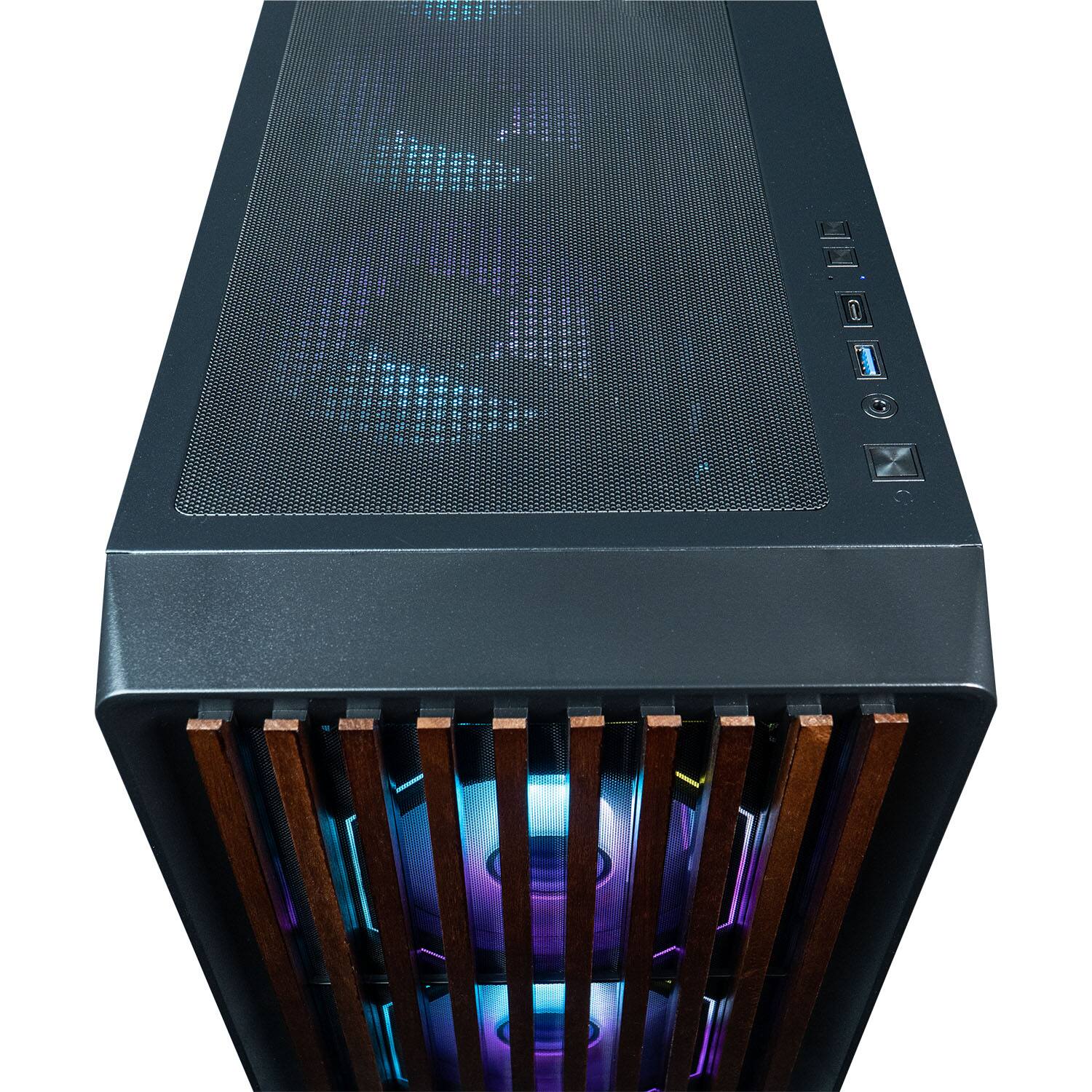 Alt View 3. ViprTech - ViprTech Overlord Liquid-Cooled Wood PC - AMD Ryzen 7 5700X 4.6Ghz, RTX 5060 Ti 8GB, 16GB DDR4, 1TB SSD, Gaming Computer - Black.