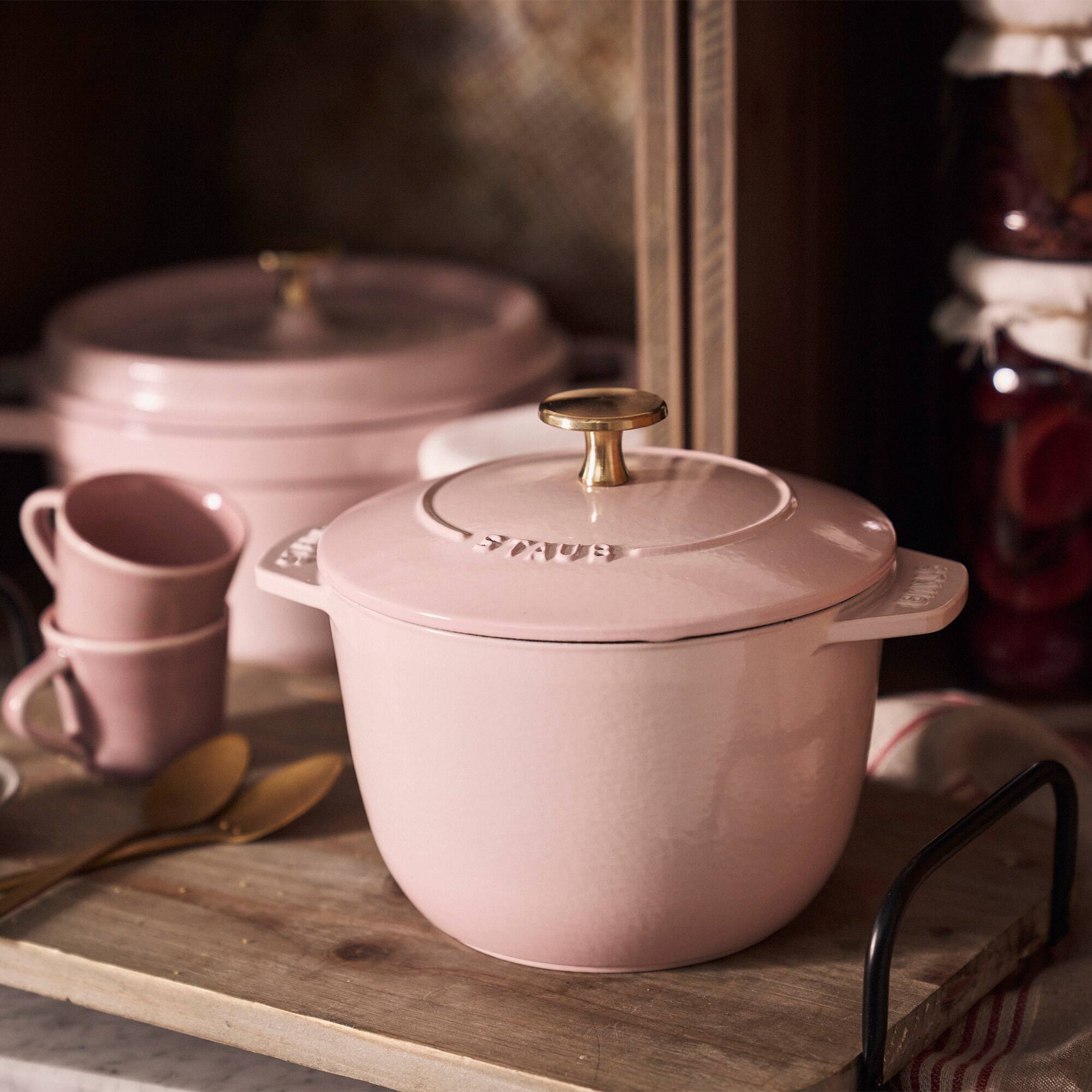 Alt View 5. Staub - STAUB Cast Iron 1.5-qt Petite French Oven - Peony Pink - Peony Pink.