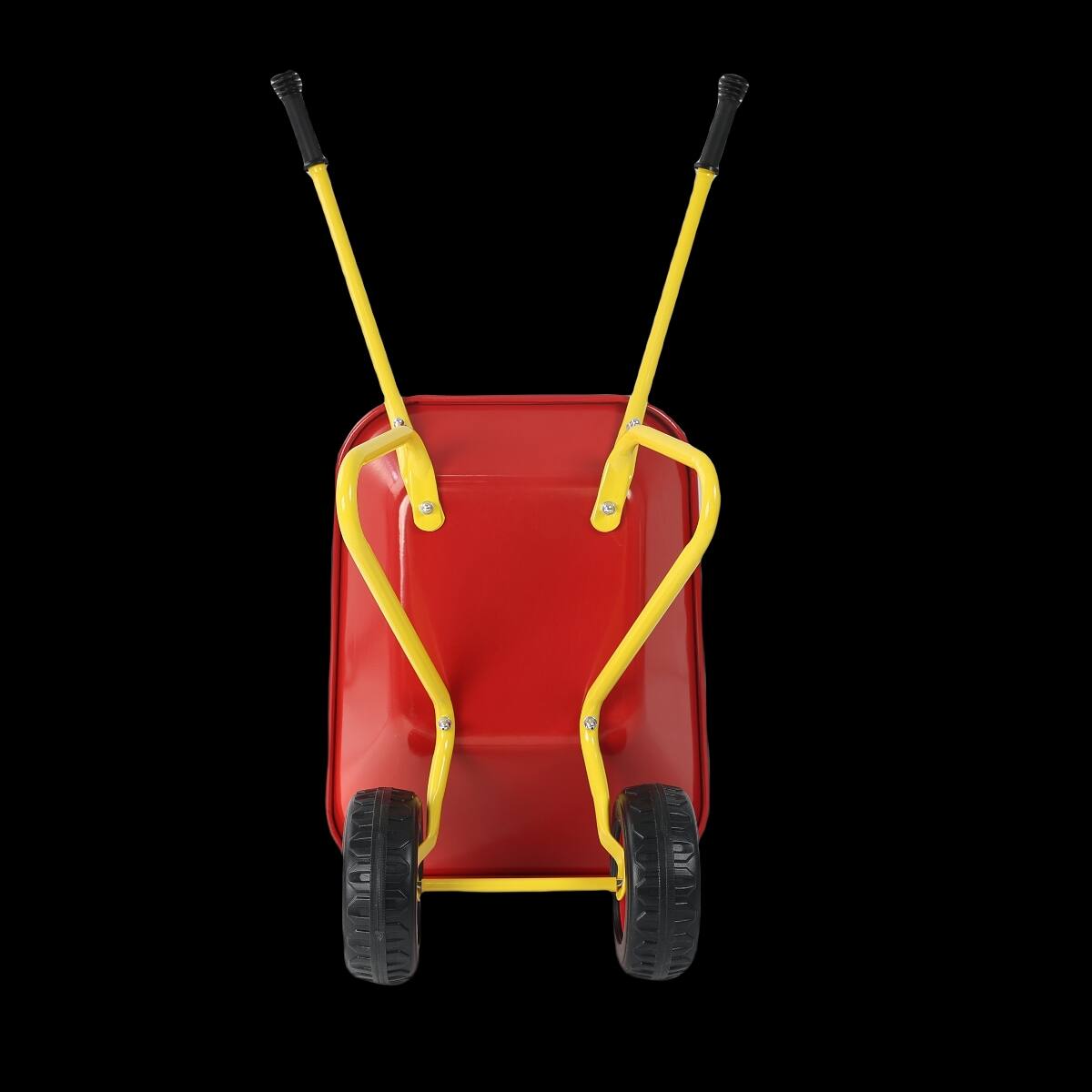 Angle. Loheer - Loheer Kids Metal Wheelbarrow Two Wheel Garden Cart for Children 33 LBS Capacity Red.