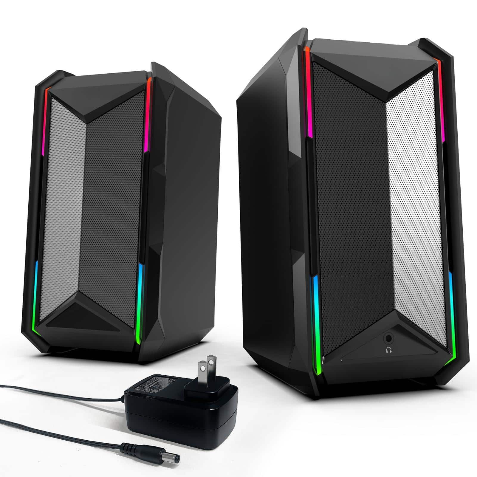 Cozy Serene - Computer Speakers Music Gaming Adapter Desktop Laptop Rgb Modes Aux Headphone Port Type-c Computer Speakers For Music - Default