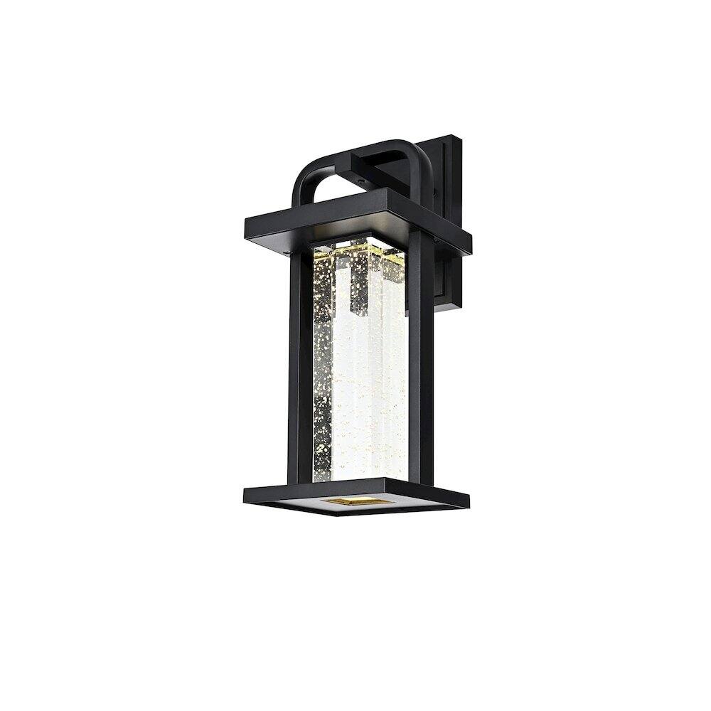 Left. Elegant Lighting - Uriah 16 inch LED Outdoor Wall sconce in Black - Black And Clear.