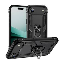 Dteck - Rotatable Ring Kickstand Case for Apple iPhone Air, Magnetic Shockproof Heavy Duty Rugged Case - Black