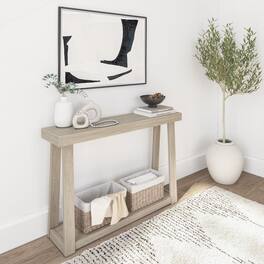 Plank+Beam - Classic Console Table with Shelf - 46 inches - Seashell
