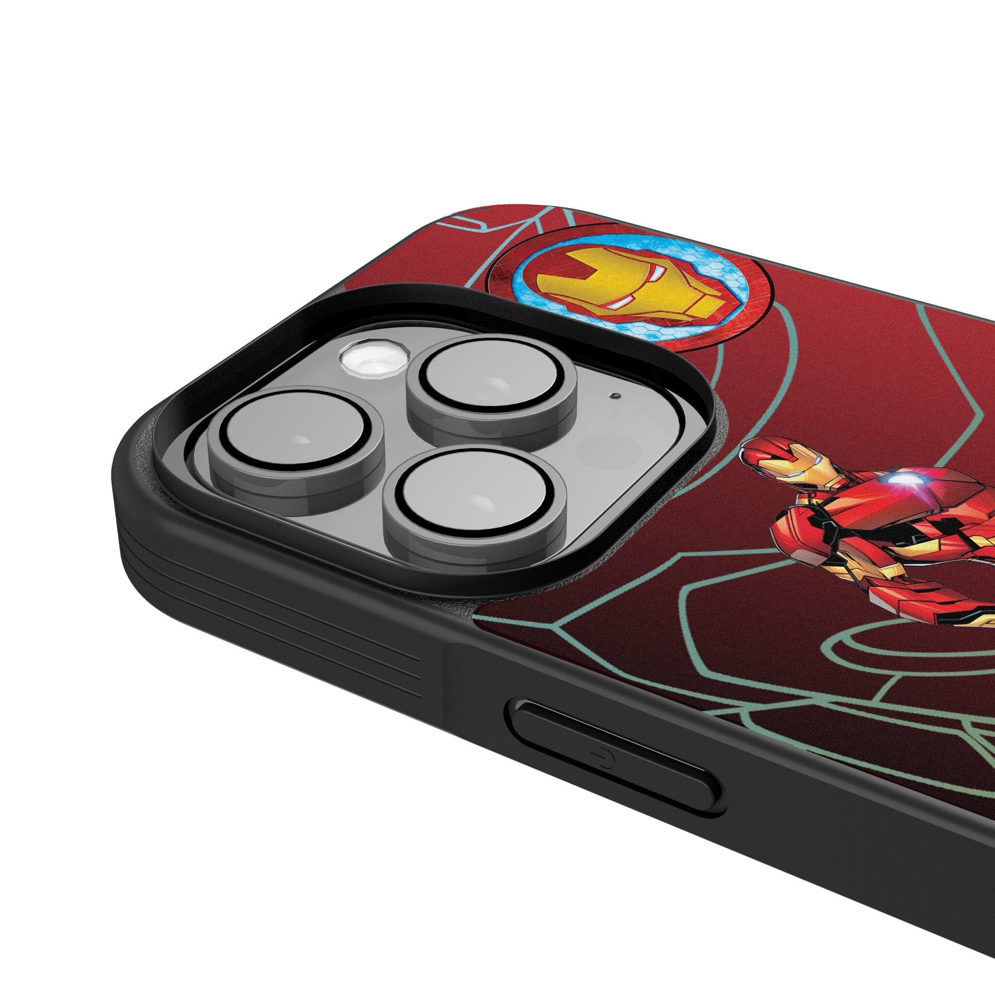 Back. Keyscaper - Marvel MechLine Bump Phone Case - Apple iPhone 16 Pro - Iron Man.