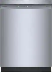 Bosch - 100 Series 24" Front Control Smart Built-In Tub Dishwasher with PrecisionWash, 48 dBA - Stainless Steel - Front_Zoom