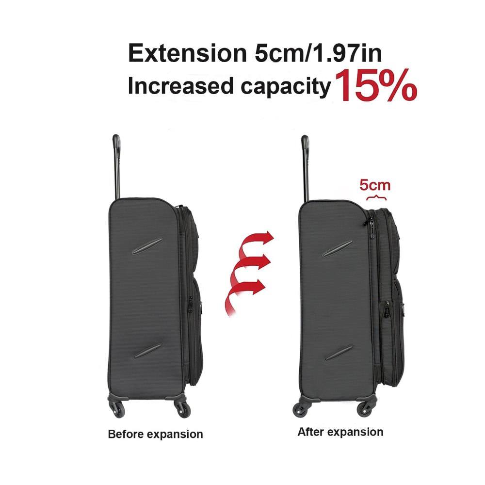 Extension 5cm/1.97in  
Increased capacity 15%  

Before expansion  
After expansion  

5cm