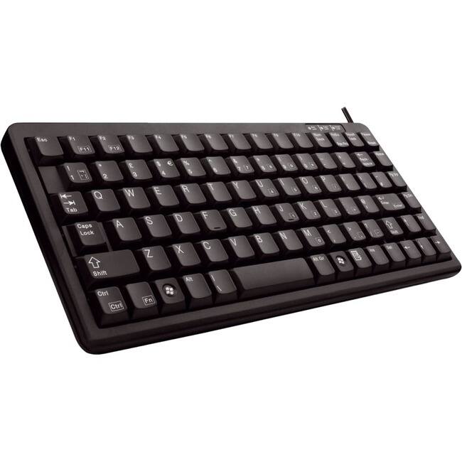 CHERRY - G84-4100 Ultraslim Wired Mechanical Keyboard - Compact - USB & PS/2 Connectors - TAA Compliant - Laser - Black