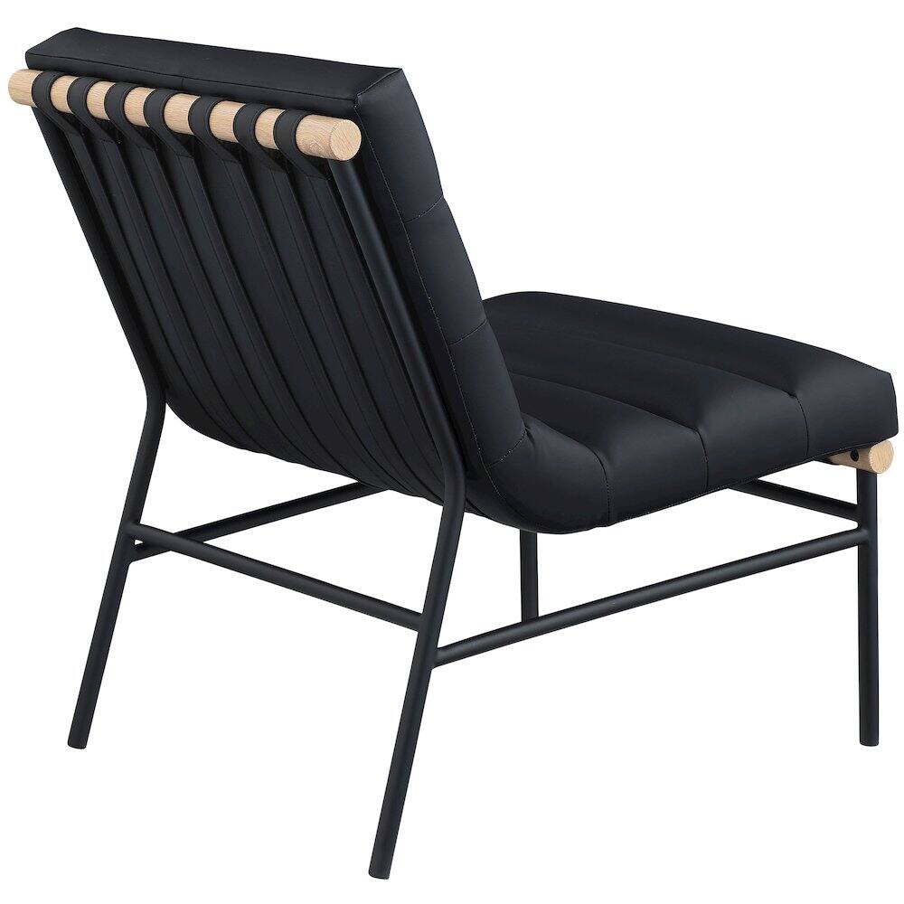 Alt View 2. Meridian Furniture - Burke Black Vegan Leather Accent Chair - Black.