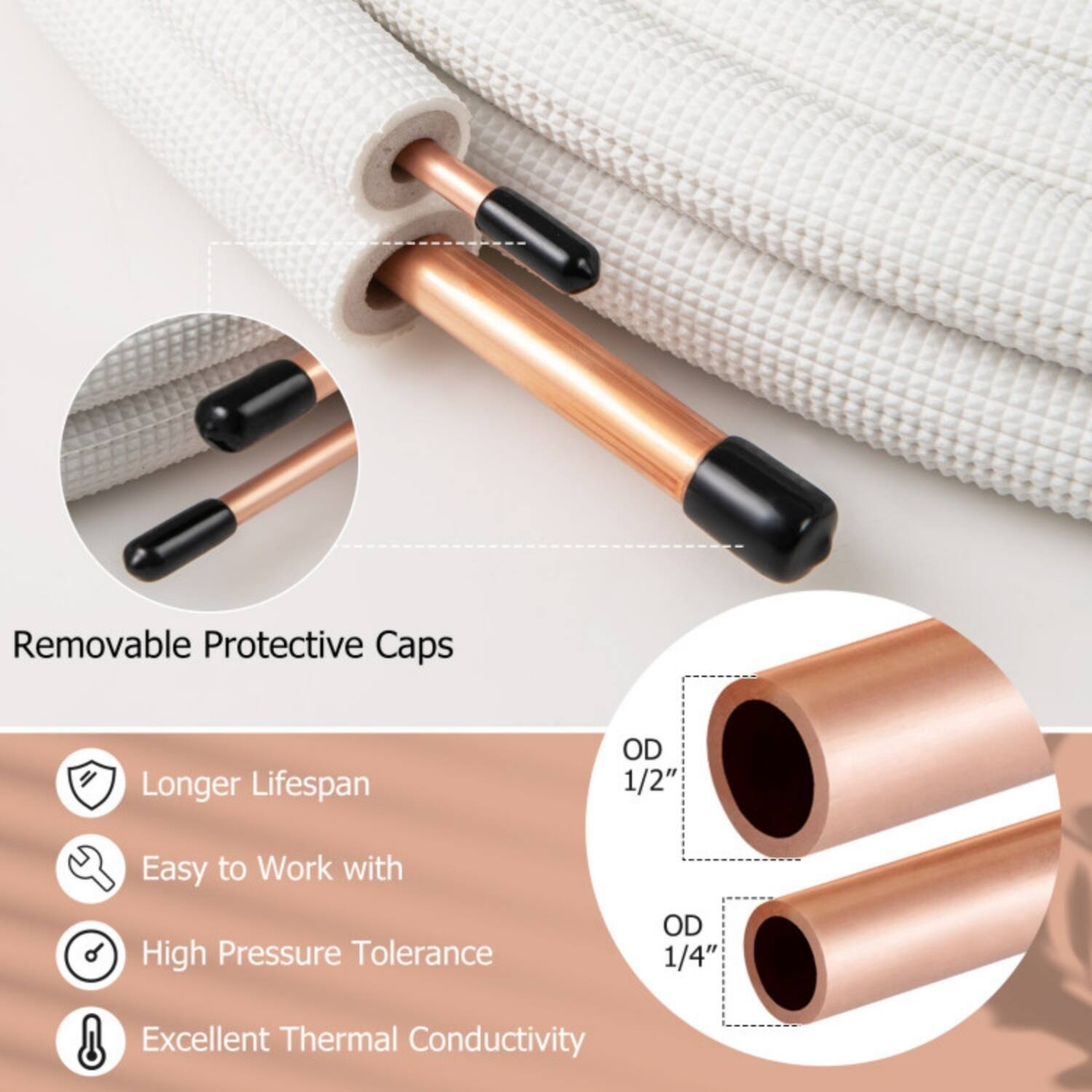 Removable Protective Caps

- Longer Lifespan
- Easy to Work with
- High Pressure Tolerance
- Excellent Thermal Conductivity

OD 1/2"
OD 1/4"