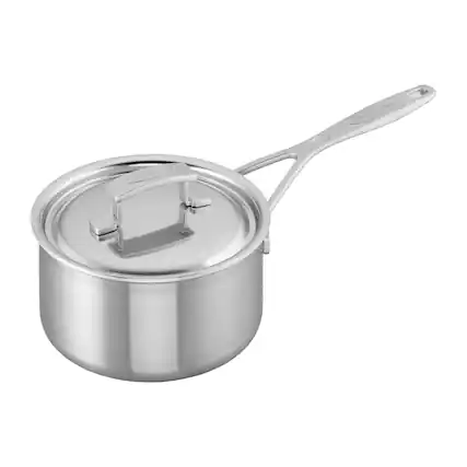 Front. Demeyere - Demeyere Industry 5-Ply 2-qt Stainless Steel Saucepan - Stainless Steel.