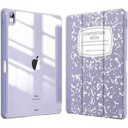 Kitcheniva - Shockproof Hybrid Slim Case For iPad Air 11 Inch M2 2024 With Pencil Holder Lilac And White - Purple and White