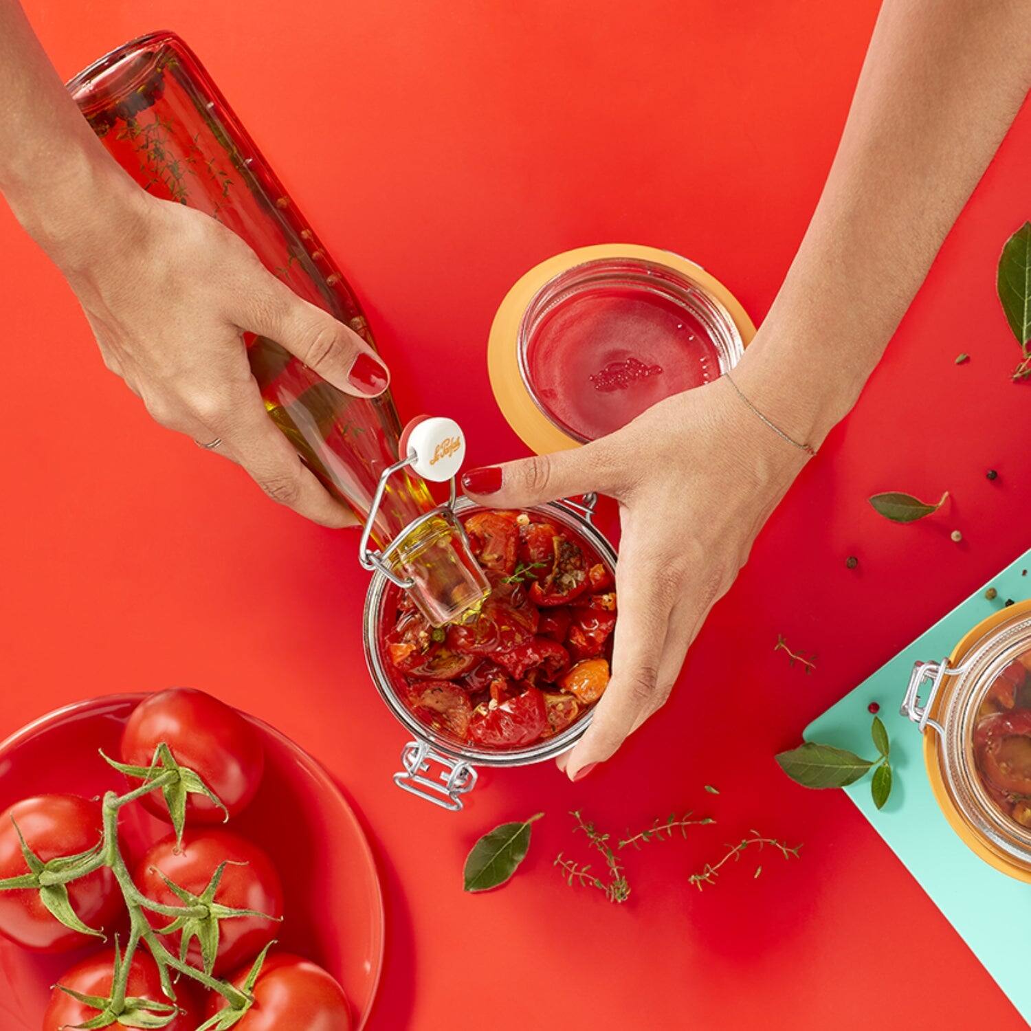 Alt View 1. Le Parfait - Swing Top Bottles - 500ml French Glass Preserving Bottles w/Logo Stopper, 16oz/Pint (Pack of 3) 500ml Stainless.