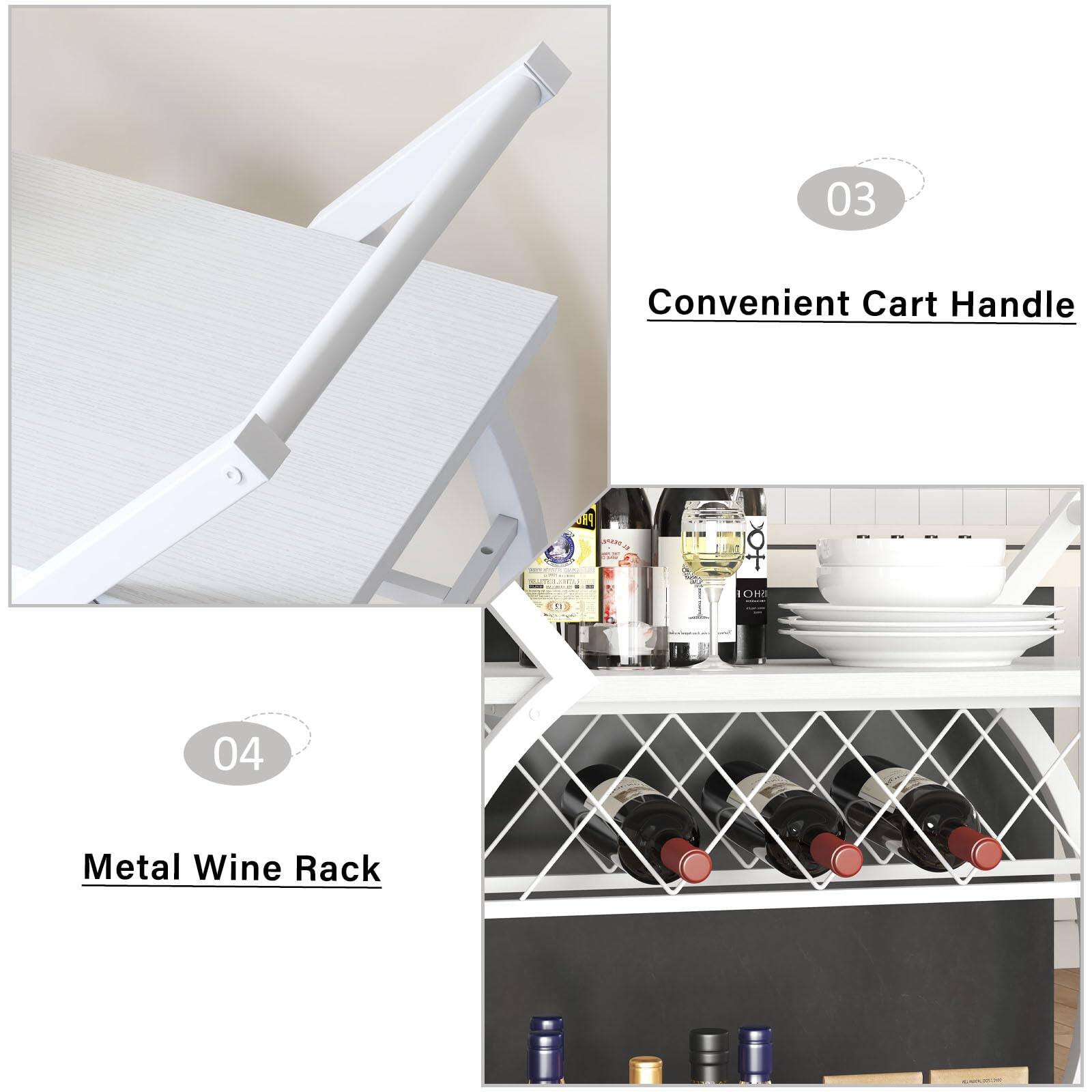 03 Convenient Cart Handle

04 Metal Wine Rack
