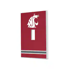 Keyscaper - Washington State Cougars Stripe Design Single Toggle Light Switch Plate - Multicolor