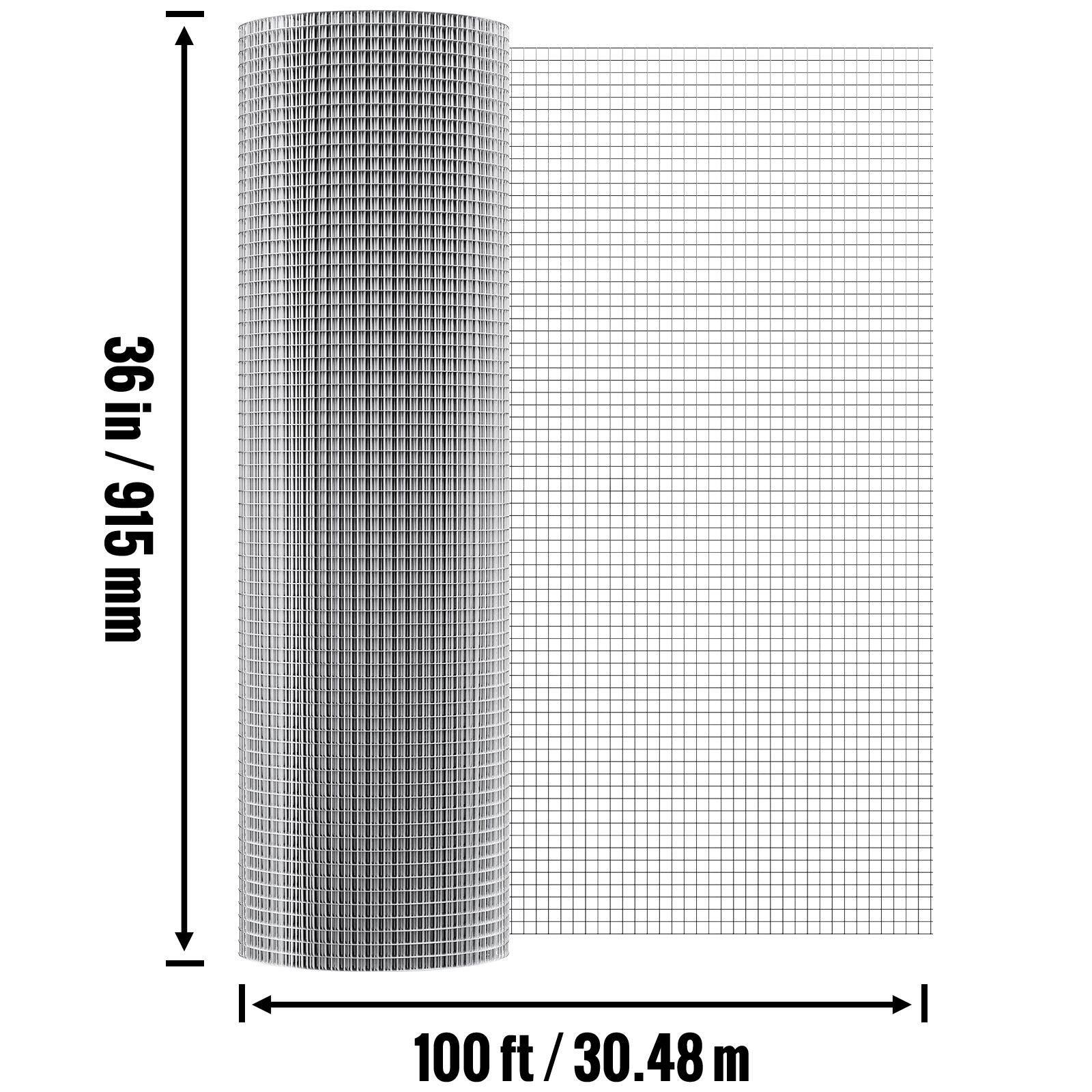 36 in / 915 mm, 100 ft / 30.48 m