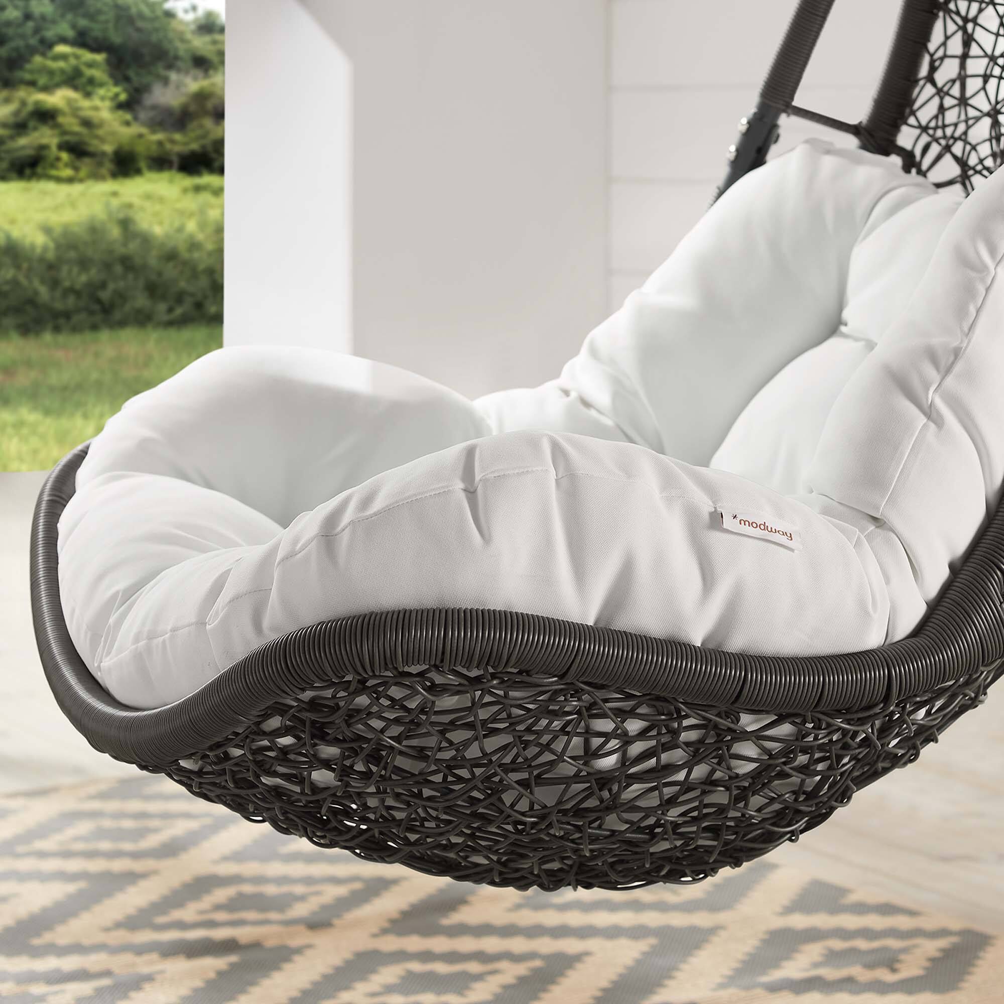 Back. Modway - Abate Wicker Rattan Outdoor Patio Swing Chair by Modway - Gray White.