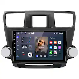 Junsun - For Toyota Highlander 2009-2013 10" 2+64GB Android 14 carplay Car Stereo Radio GPS Navi WIFI RDS DSP SWC Bluetooth FM - Black