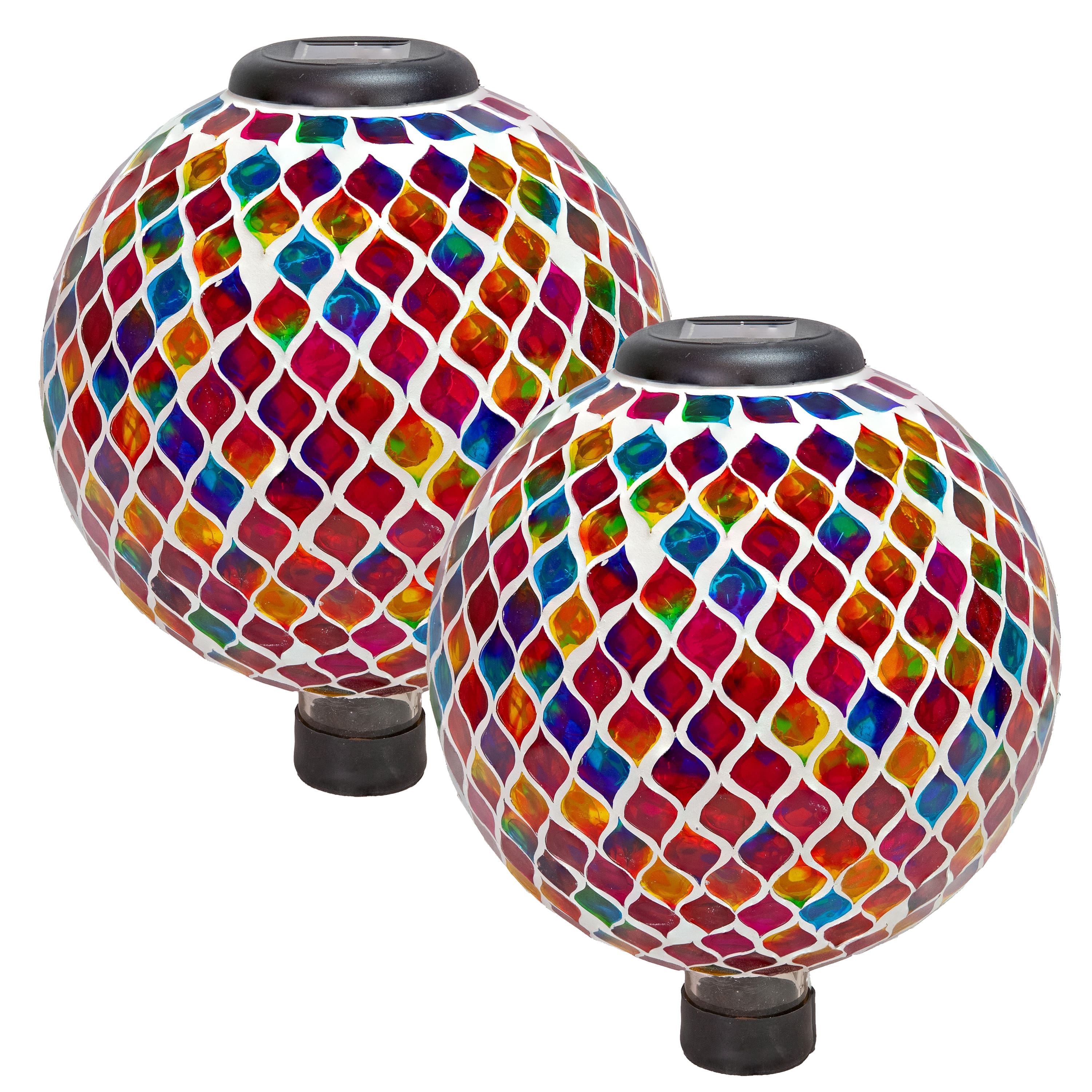 Sunnydaze - 2 Gazing Balls with Solar Light - 10 in - Summer Trellis