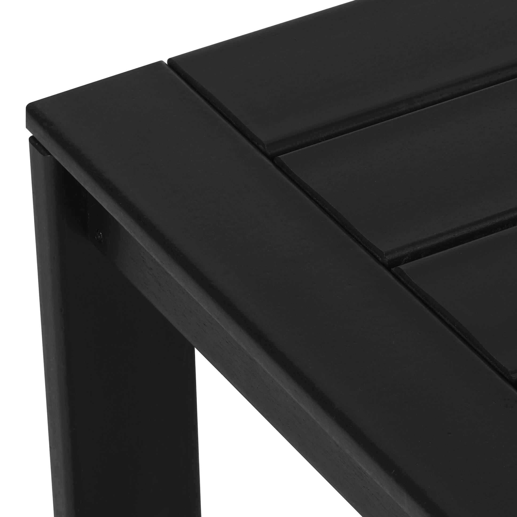 Alt View 3. WestinTrends - WestinTrends Montara Modern Outdoor HDPE Rectangle Patio Side Table - Black.