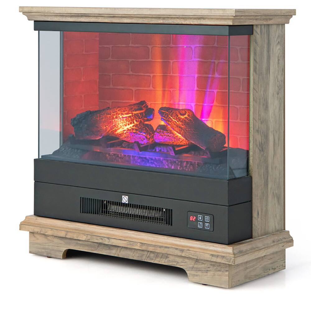 Alt View 4. Resenkos - Fireplace Heater,Electric Fireplace, 27 Inch Freestanding Electric Fireplace with 3-Level Vivid Flame Thermostat-Natural.