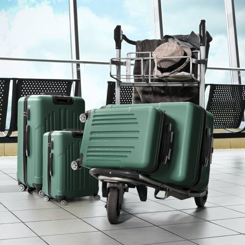 Alt View 9. Winado - 16" 20" 24" 28" Trolley Case Luggage Set 4-in-1 ABS Lightweight Hardside Suitcase for Carry On Check-in Business Travel - Green.