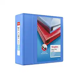 Staples - Heavy Duty 5" 3-Ring View Binder, D-Ring - Periwinkle