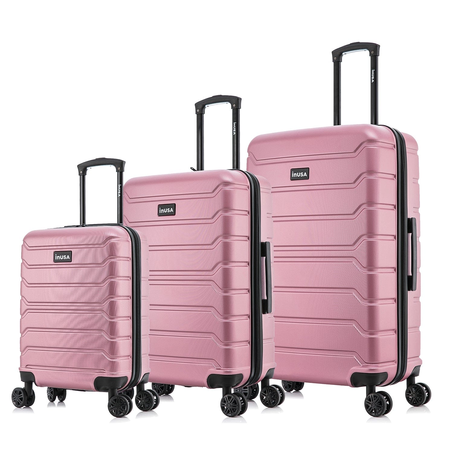 InUSA - Trend lightweight hardside spinner 3 Piece Luggage Set 20"/24"/28" - Rose Gold