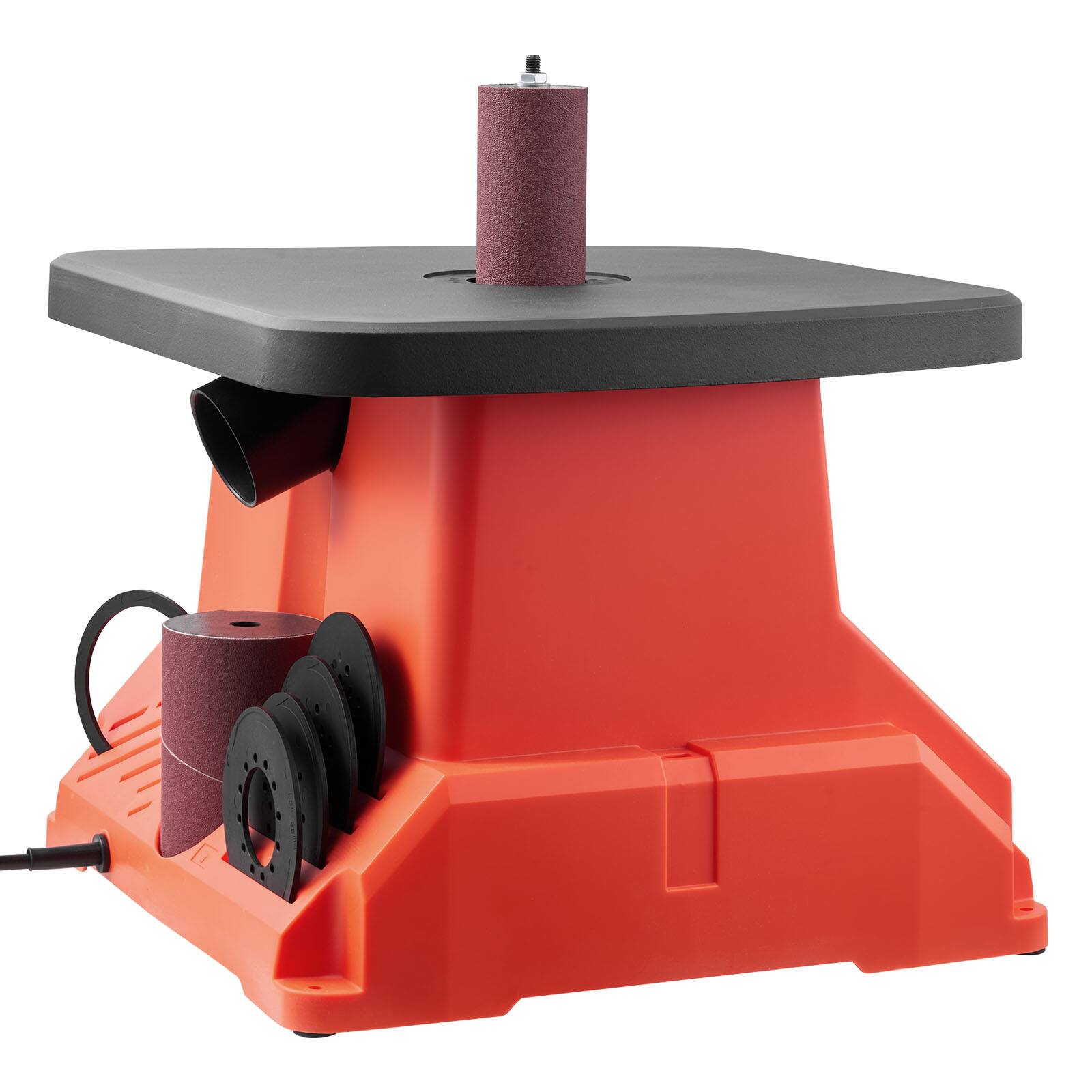 Alt View 5. VEVOR - Oscillating Spindle Sander,2400RPM Benchtop Spindle Sander with 6 Sleeves (1/2"-3"), 5/8" Stroke & 15.4 x 16.3-inch Wide - Orange;Black.