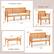 The text on the image can be grouped and corrected as follows:
1. 3-Person chair: 30.5"
2. Single chair: 30.5"
3. Loveseat: 40"
4. Coffee table: 23"
The image shows a variety of wooden furniture items, including a bench, a loveseat, and a coffee table. The measurements provided in the image help to understand the size and dimensions of each piece of furniture.