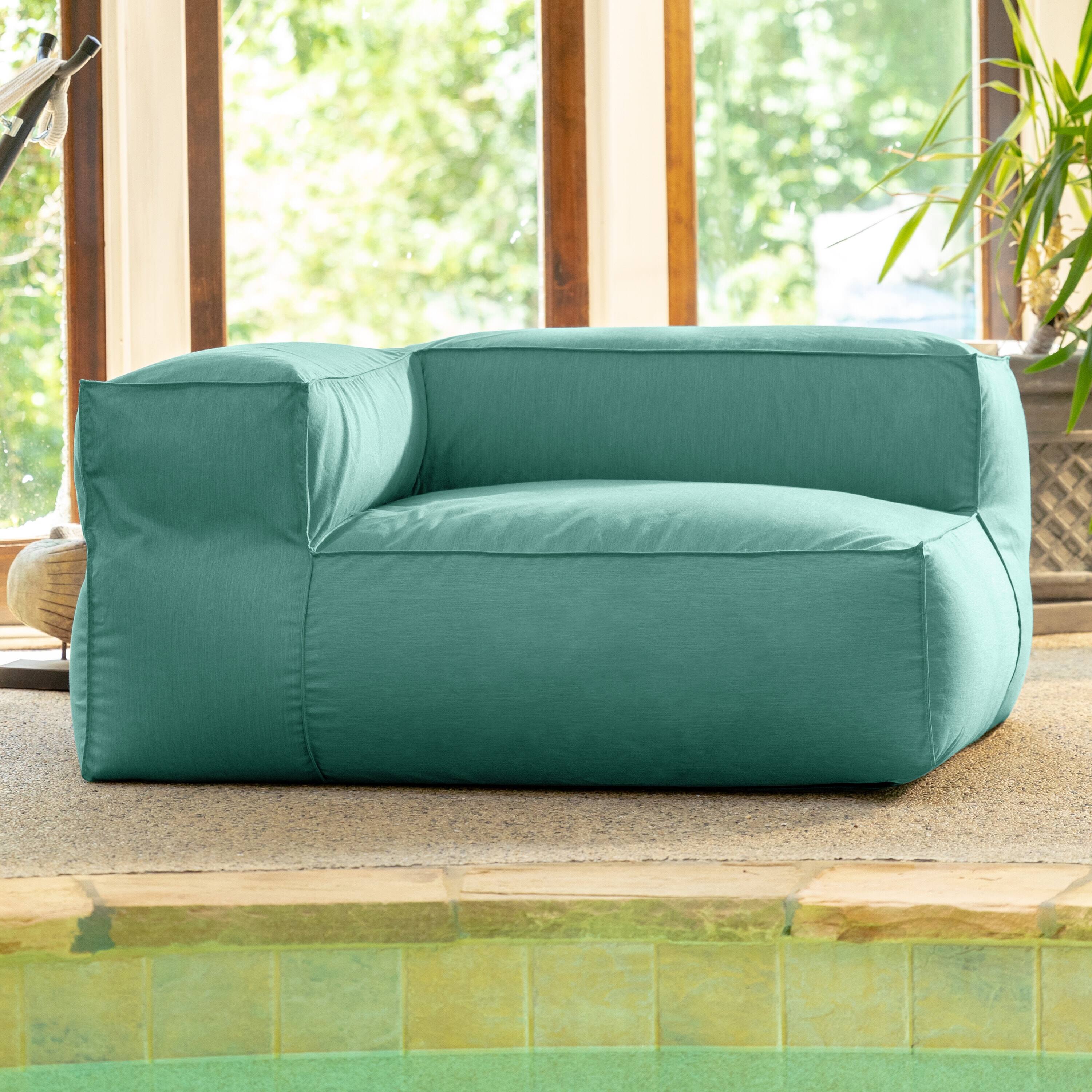 Angle. Jaxx - Baya Outdoor Right Corner - Sunbrella, Breeze - Breeze.