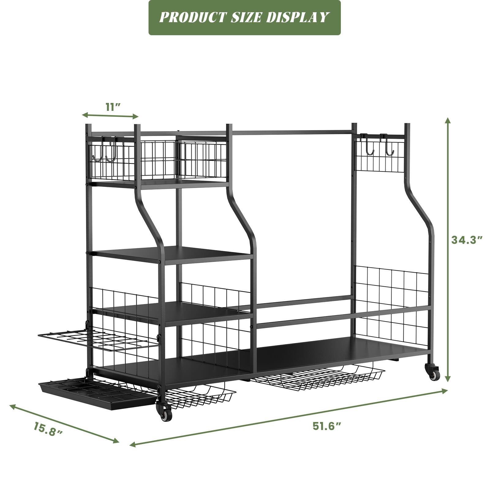 PRODUCT SIZE DISPLAY

11"  
34.3"  
15.8"  
51.6"