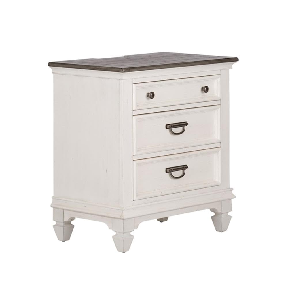 Alt View 1. Liberty Furniture Industries - Night Stand w/ Charging Station - White.
