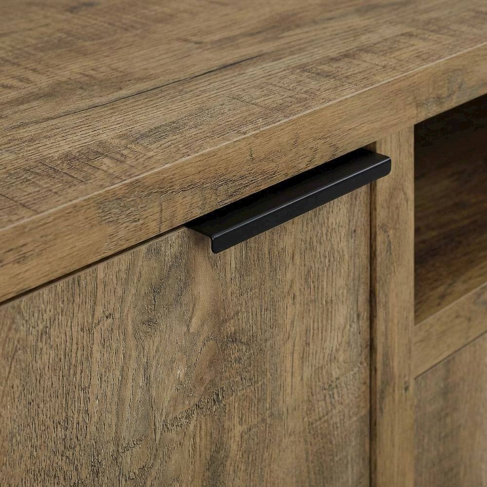 Alt View 4. FurniFact - TV stand with Engineered Wood and Walnut Veneers, Farmhouse Style - Green.
